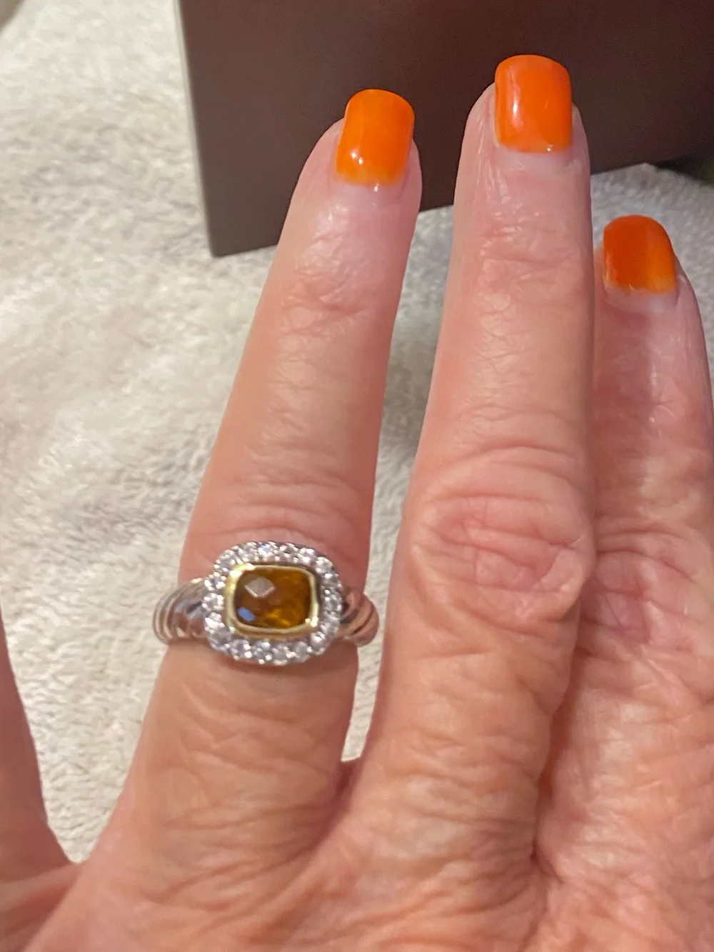 Statement Citrine Ring costume and looks great size 7